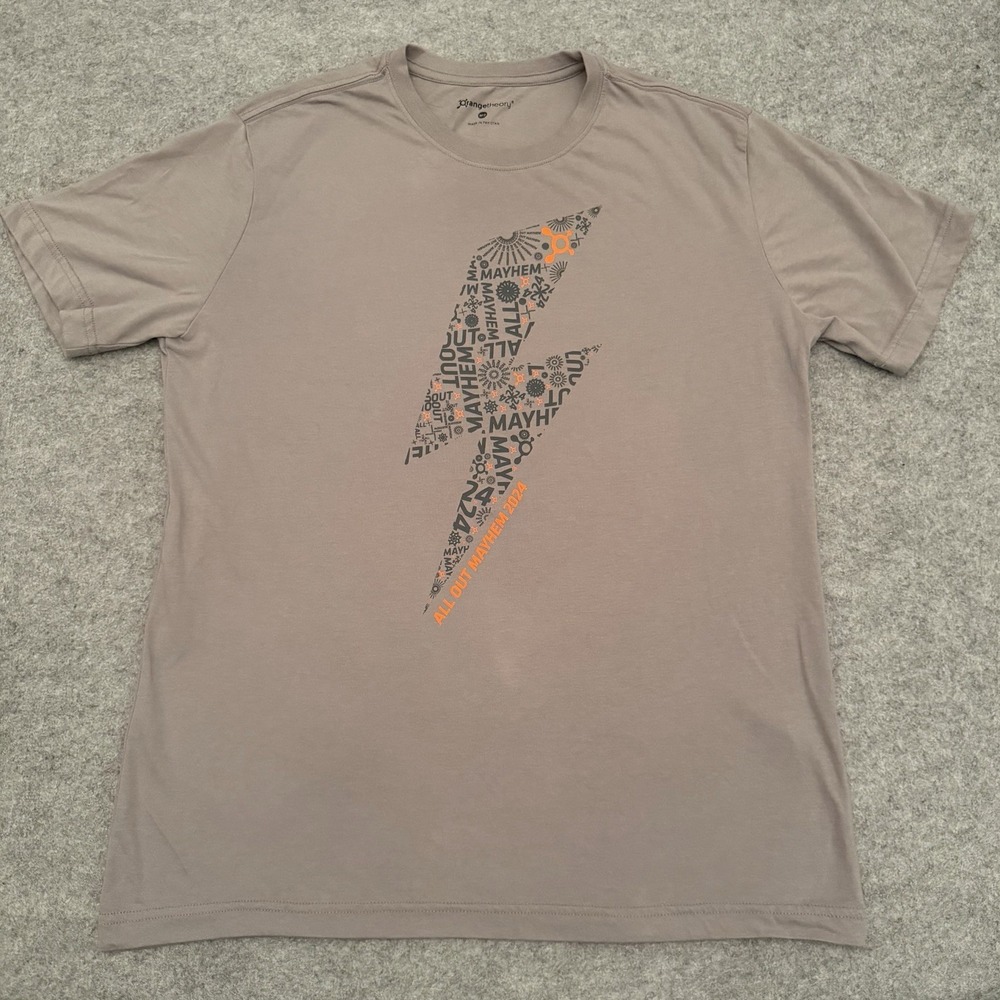 Orangetheory Fitness All Out Mayhem 2024 Graphic T-Shirt Gray Size Medium